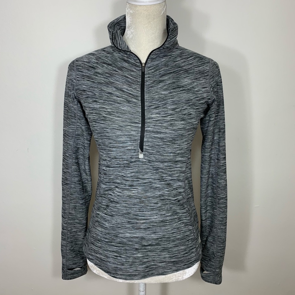 New Balance Gray Space-Dye Quarter-Zip Pullover